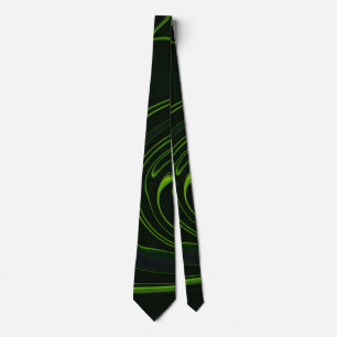 The Unique Black and Green Abstract Stripes Tie
