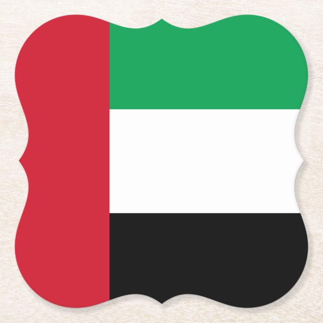 The United Arab Emirates Flag Paper Coaster (Front)