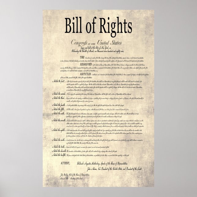 The UNITED STATES BILL of RIGHTS 4 Poster (Front)
