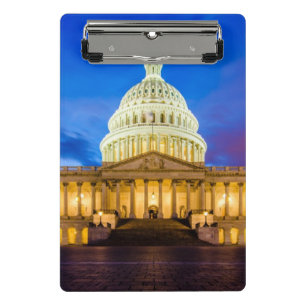The United States Capitol at blue hour Mini Clipboard