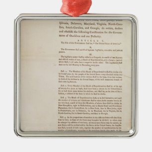 The United States Constitution, 1787 Metal Ornament
