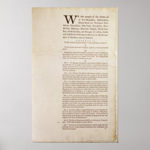 The United States Constitution, 1787 Poster