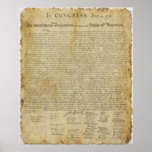 The United States Declaration of Independence 1776 Poster