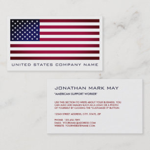 The United States Flag, American Business Card