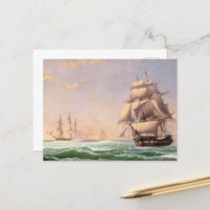 The United States Frigate by Fitz Henry Lane Holiday Postcard