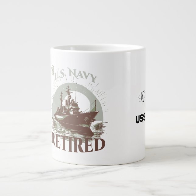 The United States Navy Retired Large Coffee Mug (Front)
