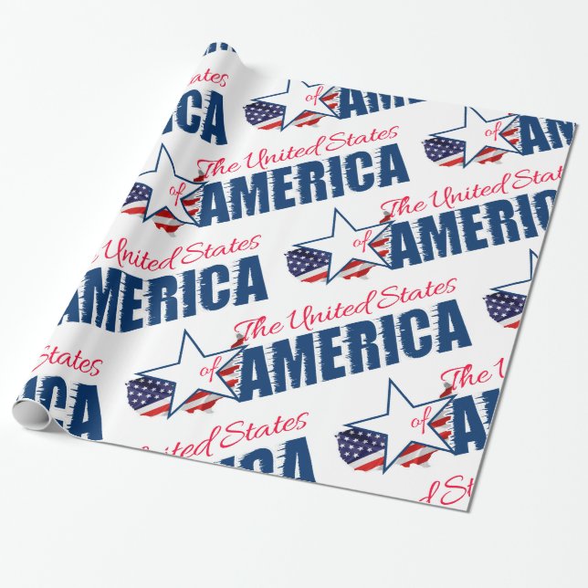 The United States Of America 4th of July Wrapping Paper (Unrolled)