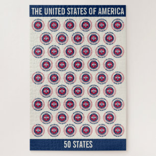 The United States of America Patriotic 50 States Jigsaw Puzzle