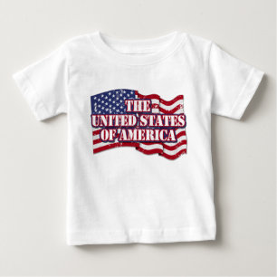 The United States of America with flag distressed Baby T-Shirt