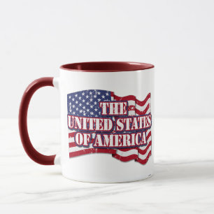 The United States of America with flag distressed Mug