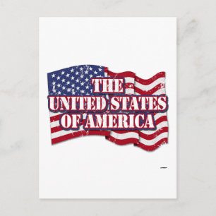 The United States of America with flag distressed Postcard