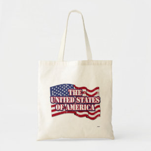 The United States of America with flag distressed Tote Bag