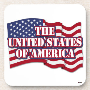 The United States of America with USA flag Coaster