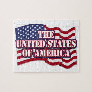 The United States of America with USA flag Jigsaw Puzzle