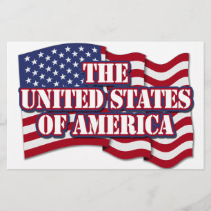 The United States of America with USA flag Stationery