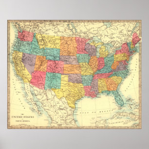 The United States of North America. Poster