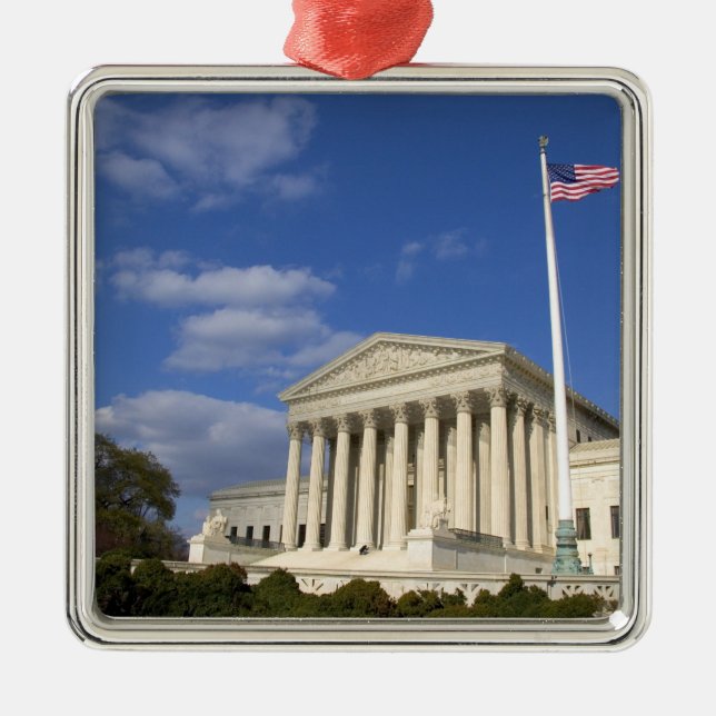 The United States Supreme Court Building in Metal Ornament (Front)