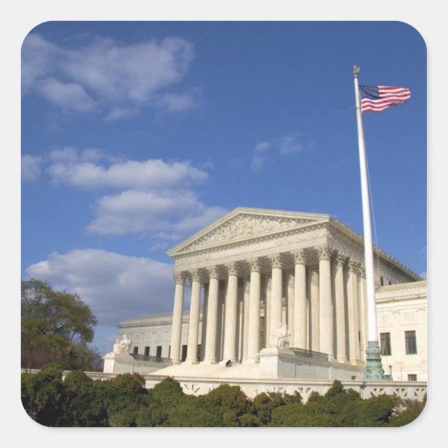 The United States Supreme Court Building in Square Sticker (Front)