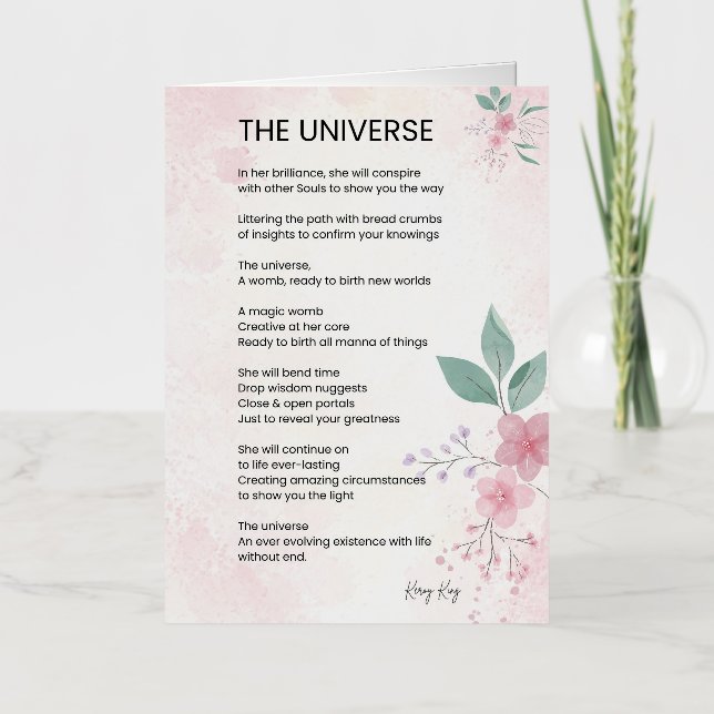 The Universe - Uplifting Empowerment Poem Foil Greeting Card (Front)