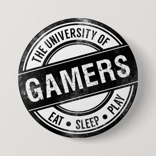 The University of Gamers Funny Button (Front)
