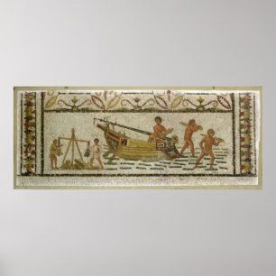 The unloading of a ship poster