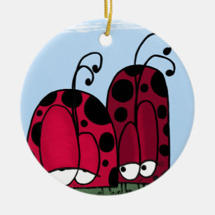 The Unrequited Love Ladybug Illustration Ceramic Ornament