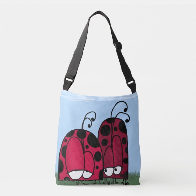 The Unrequited Love Ladybug Illustration Crossbody Bag (Front)