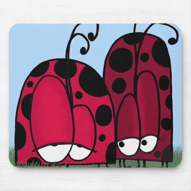 The Unrequited Love Ladybug Illustration Mouse Pad (Front)