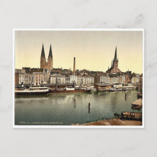 The Unter Trave, near Holsenthor, Lubeck, Germany Postcard