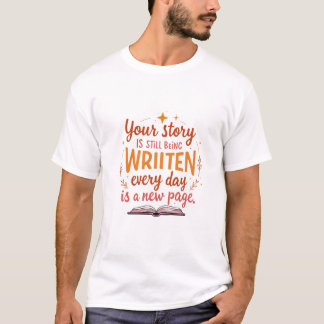  The Unwritten Chapter: Book & Stars Art T-Shirt
