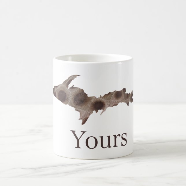 The UP, up-north Michigan humour, up-yours Coffee Mug (Center)