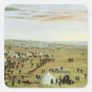 The Uruguaiana Camp, Rio Grande, Brazil, 1865 (oil Square Sticker