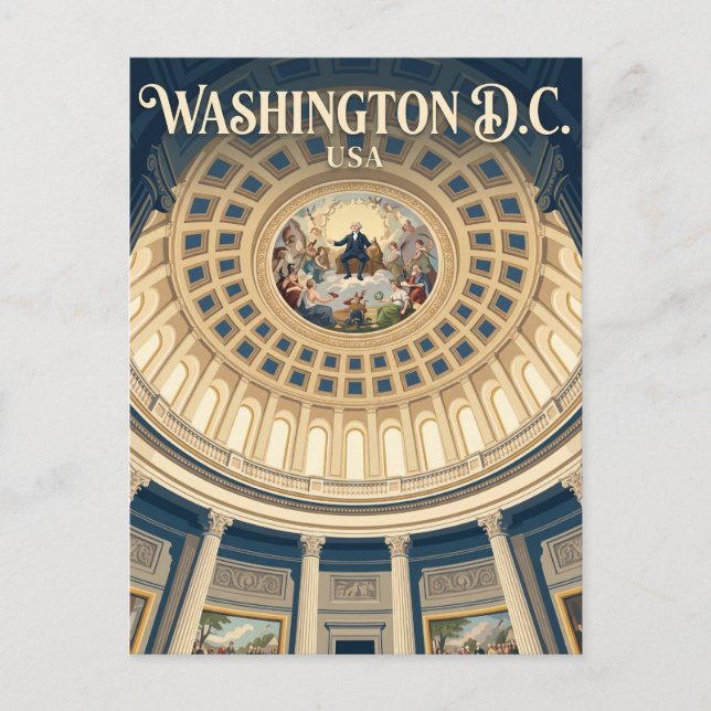 The US Capitol Rotunda USA Postcard (Front)