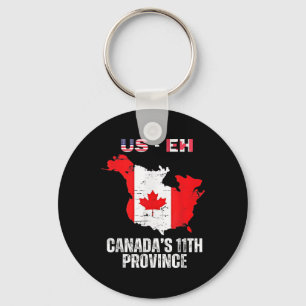 The Usa Canada’s 11th Province Funny Us-eh Useh Key Ring