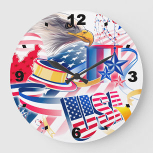 The USA Flag Large Clock