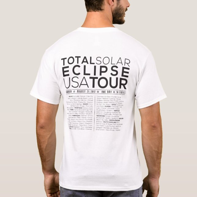 The "USA Tour/Concert Style" Total Solar Eclipse T T-Shirt (Back)