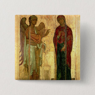 The Ustiug Annunciation, c.1130-40 (tempera on pan 15 Cm Square Badge