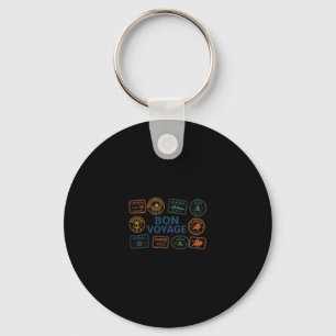 The Vacation Cruise Travel Stamps Key Ring