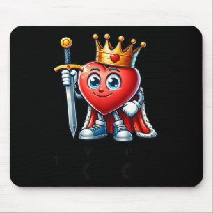 The Valentine King Heart Funny Valentines Day Cute Mouse Pad