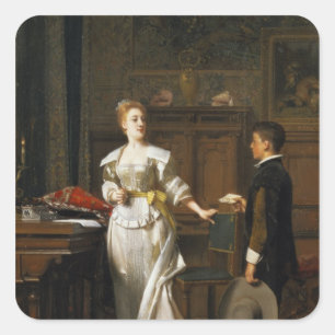 The Valentine Letter Square Sticker