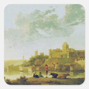 The Valkhof at Nijmegen by Aelbert Cuyp Square Sticker