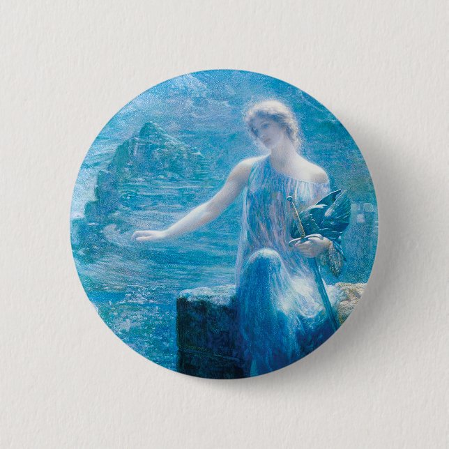 The Valkyrie's Vigil by Edward Robert Hughes 6 Cm Round Badge (Front)