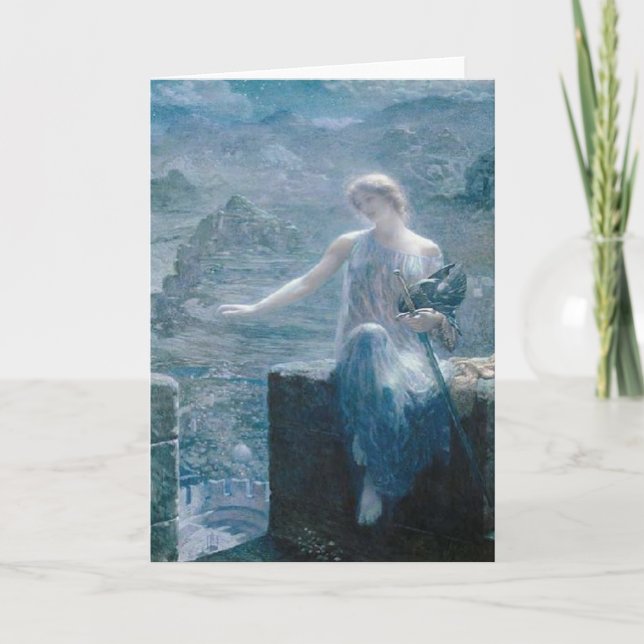 The Valkyrie's Vigil, Edward Robert Hughes, 1906 Card (Front)