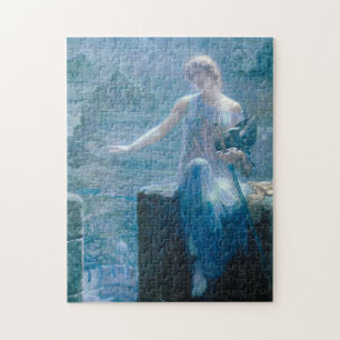 The Valkyrie's Vigil (Elegant Lady in a Castle) Jigsaw Puzzle