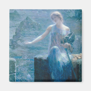 The Valkyrie's Vigil (Elegant Lady in a Castle) Magnet
