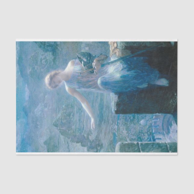 The Valkyrie's Vigil (Elegant Lady in a Castle) Tissue Paper (Front)