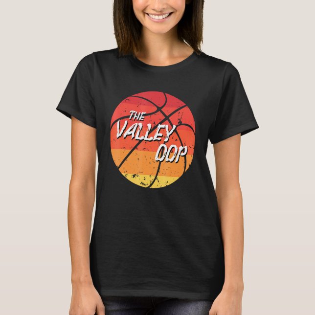 The Valley Oop Basketball Retro Sunset T-Shirt (Front)