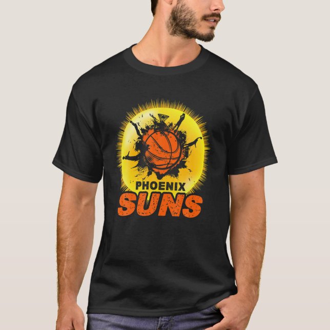 The Valley Pixel Sun Rise Phoenix Arizona Basketba T-Shirt (Front)