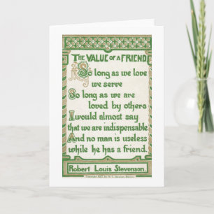 The Value of a Friend - Robert Louis Stevenson Card