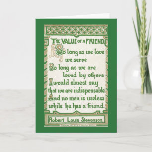The Value of a Friend - Robert Louis Stevenson Card